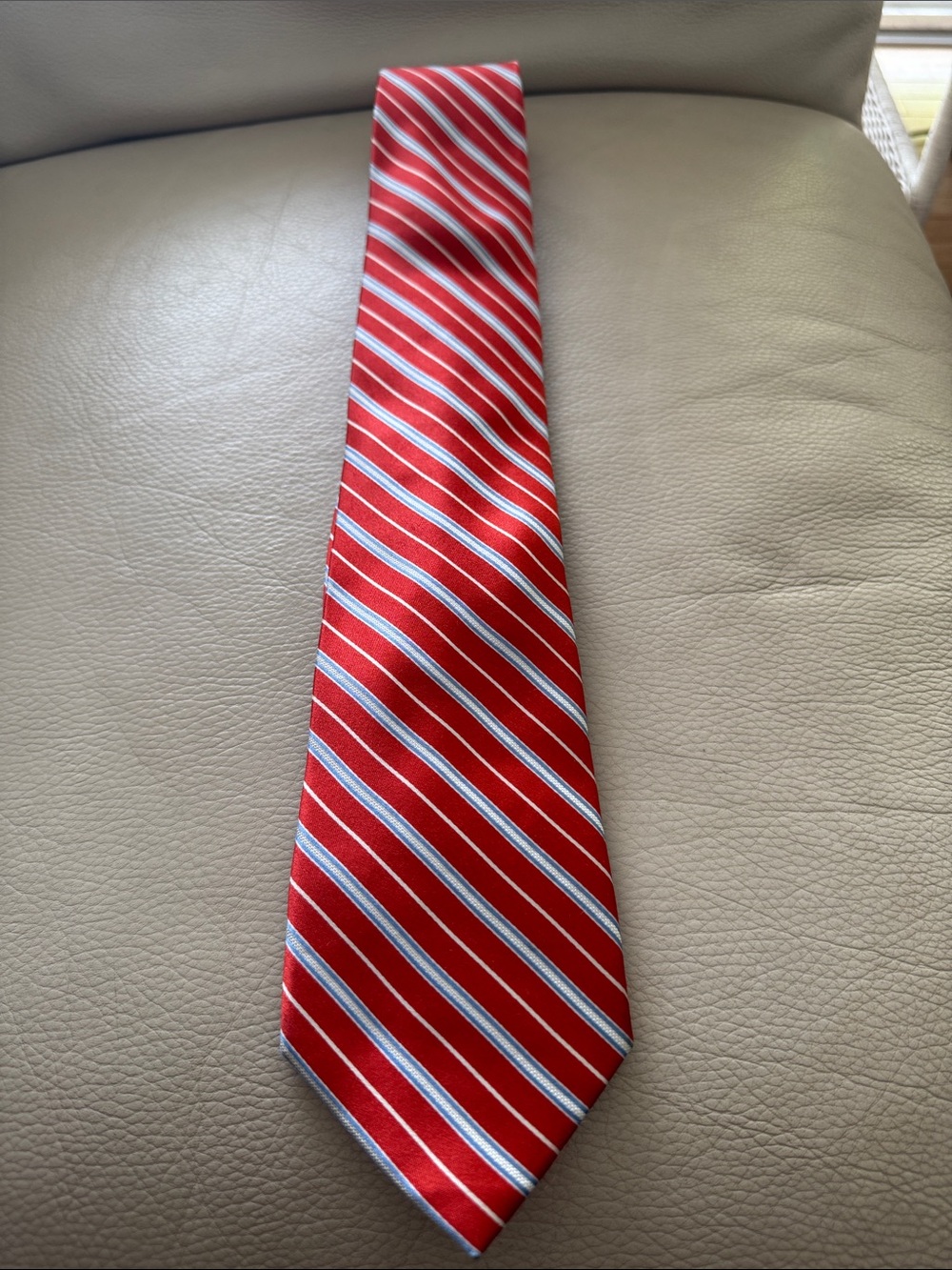 U.S. Polo Assn. Red Striped Silk Tie